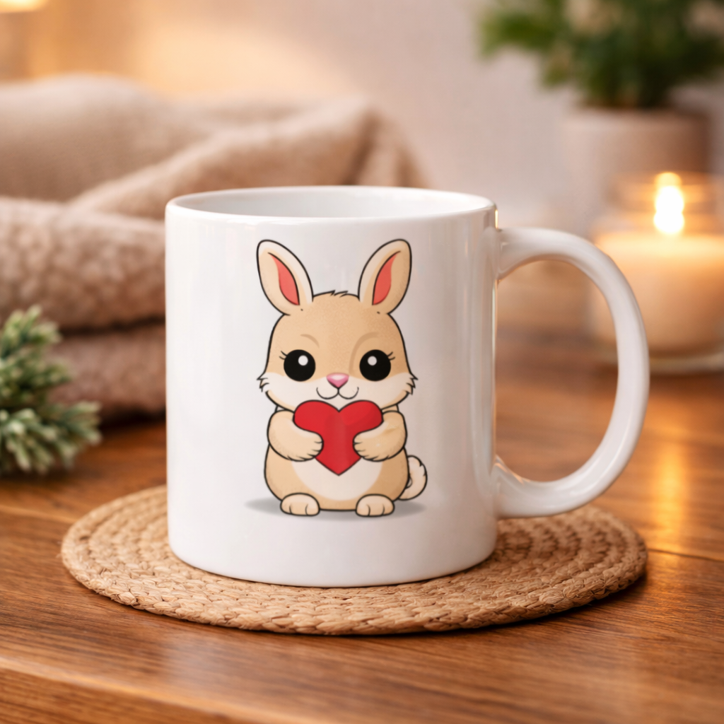 Rabbit with Heart Mug