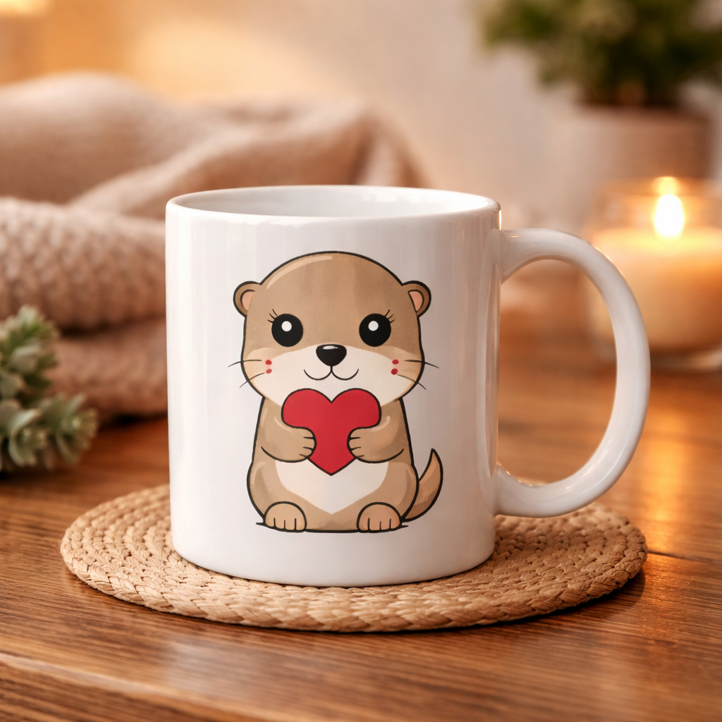 Otter Mug with Heart