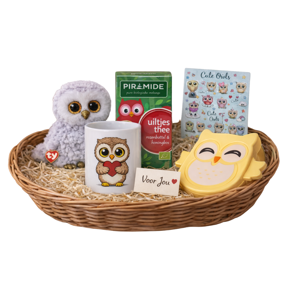 Little Owl Warmth Box – Children's Gift Set with Mug & Cuddly Toy